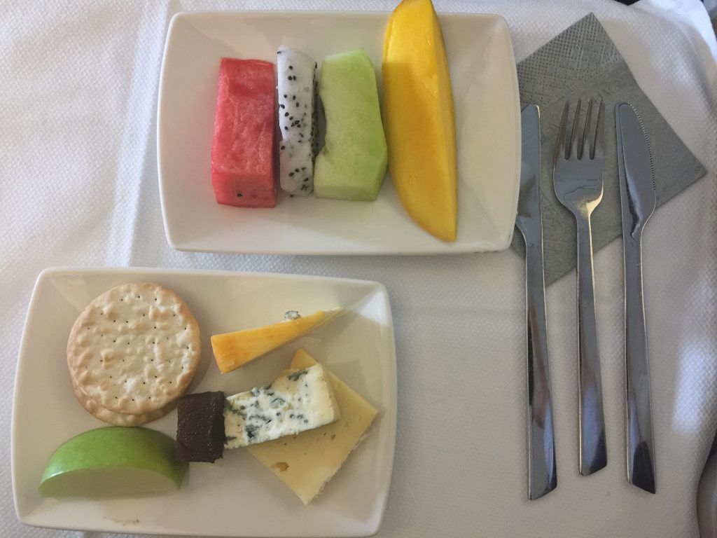 Cathay Pacific cheese and crackers